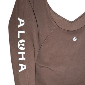 LULULEMON RARE! Hawaiian Special Edition Aloha Align Brown Long Sleeve Size 10